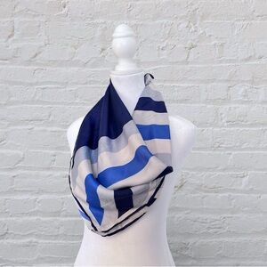 St Ramonse Vintage Striped Pattern Blue Square Scarf 26” x 26”